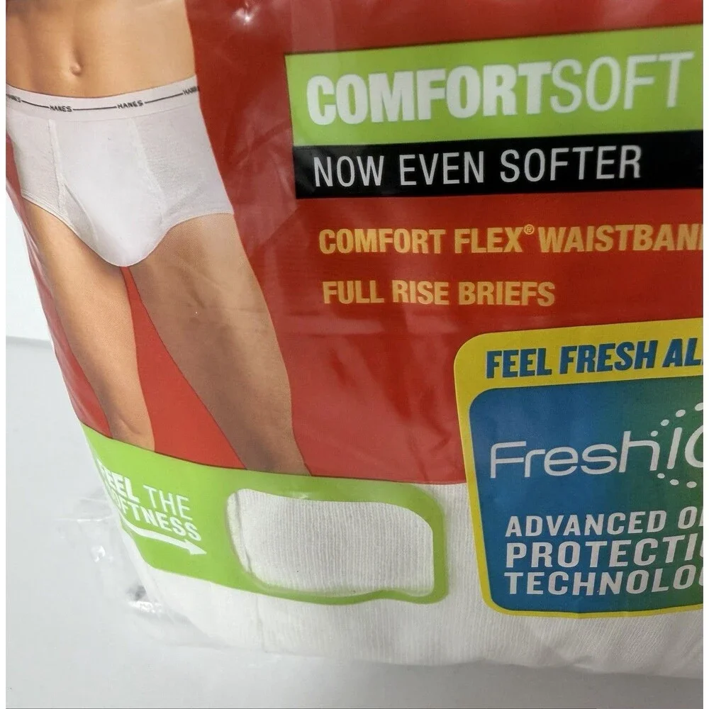 Hanes Briefs Underwear 7 Pack Tagless Comfort Fresh IQ White Men’s XL 40-42 New